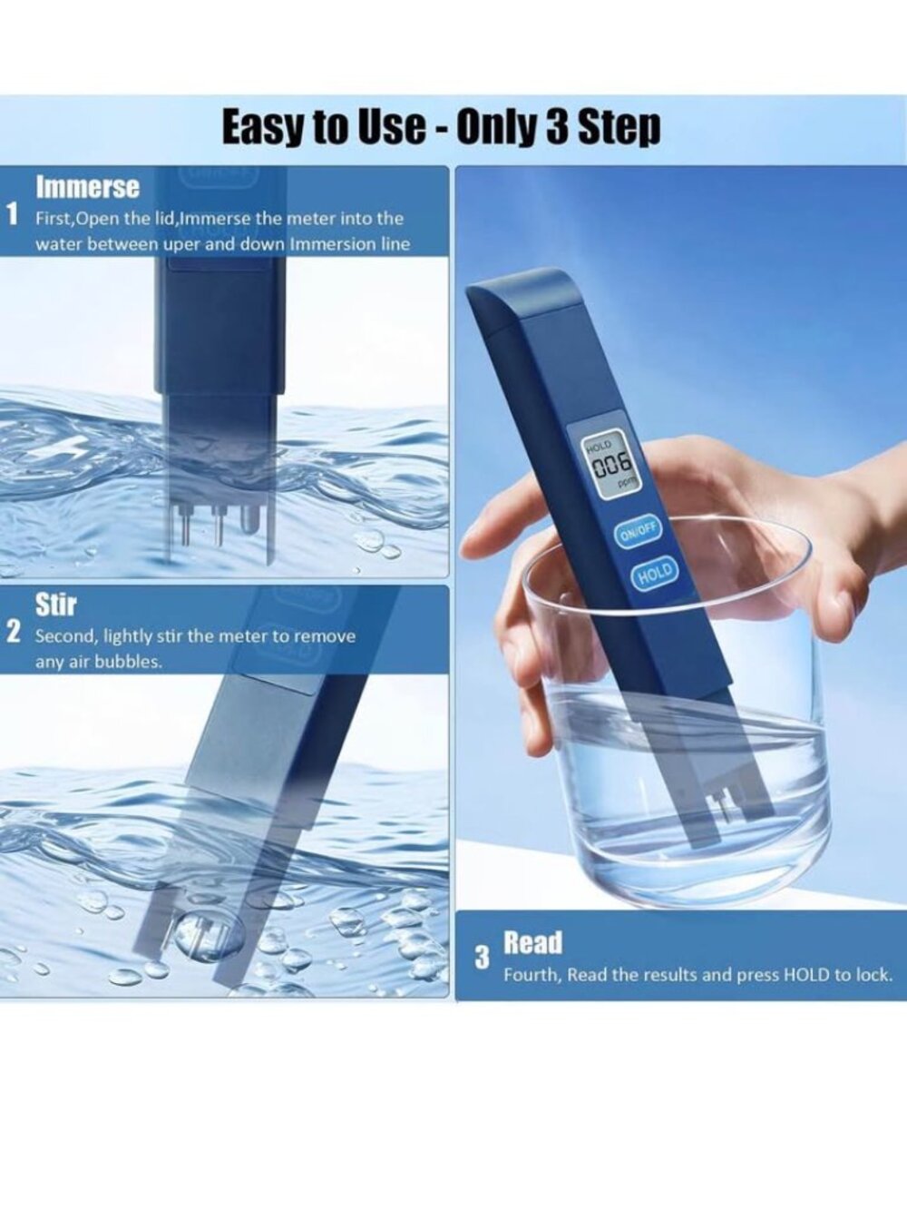 Water Quality Tester,TDS Meter Digital Water Test with 0-9990 PPM - Picture 5 of 5